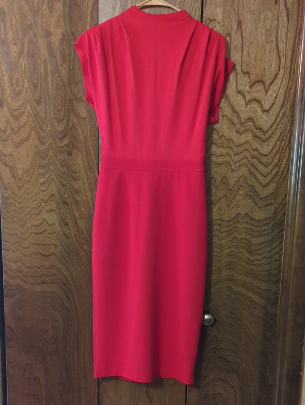 Express Bright Red Midi Sheath Dress